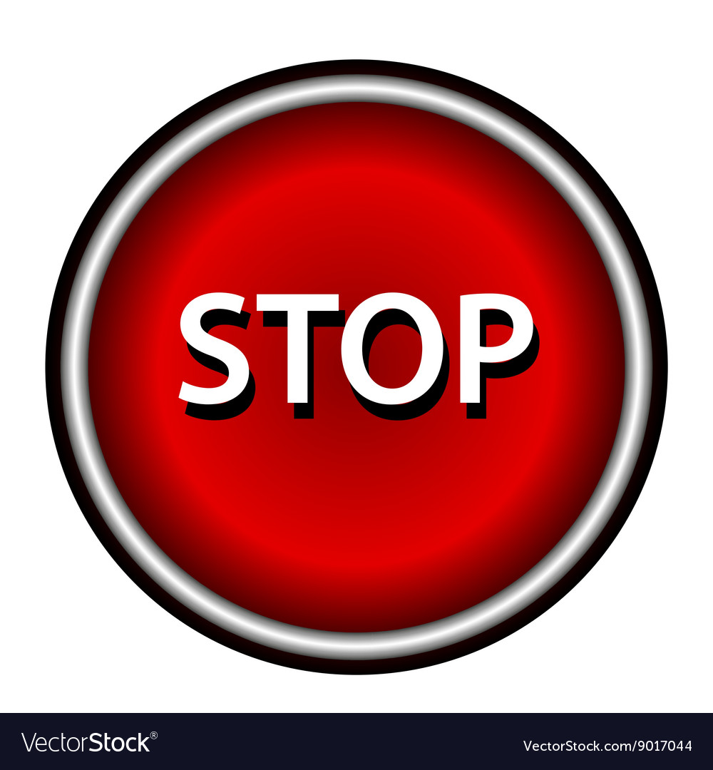 Stop icon internet button on white background