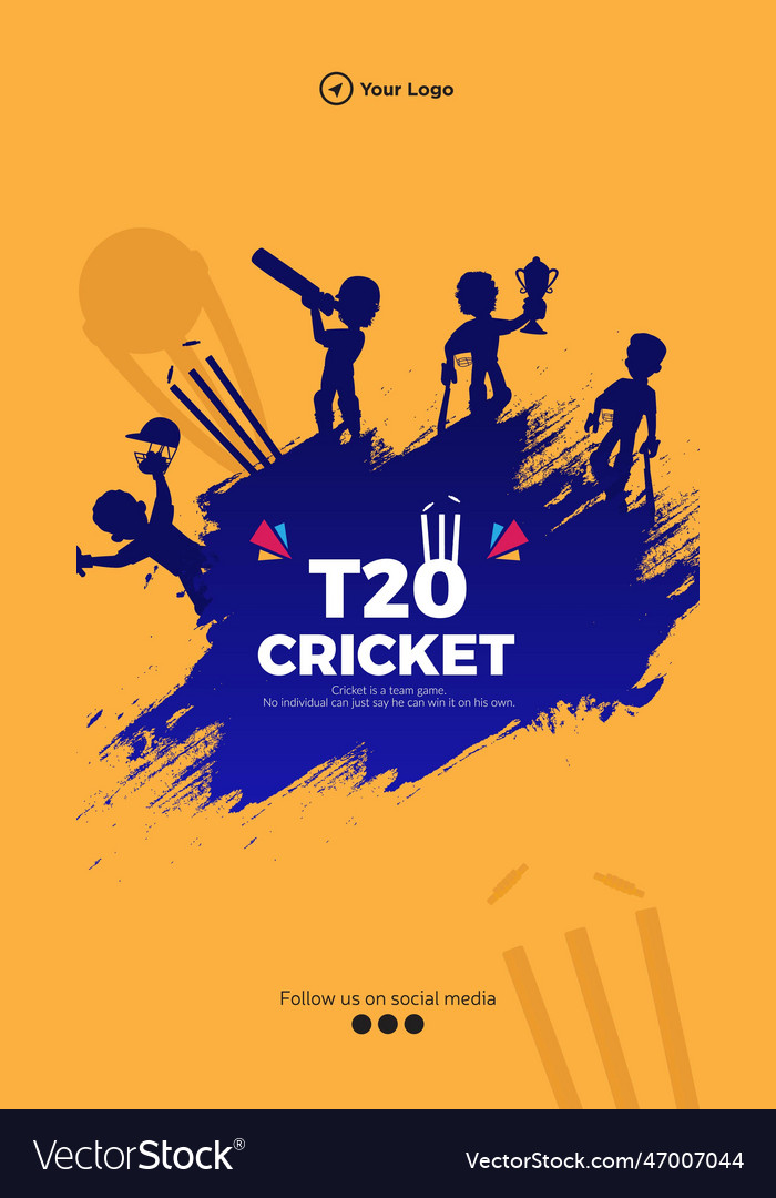 T20 cricket world cup portrait template design Vector Image