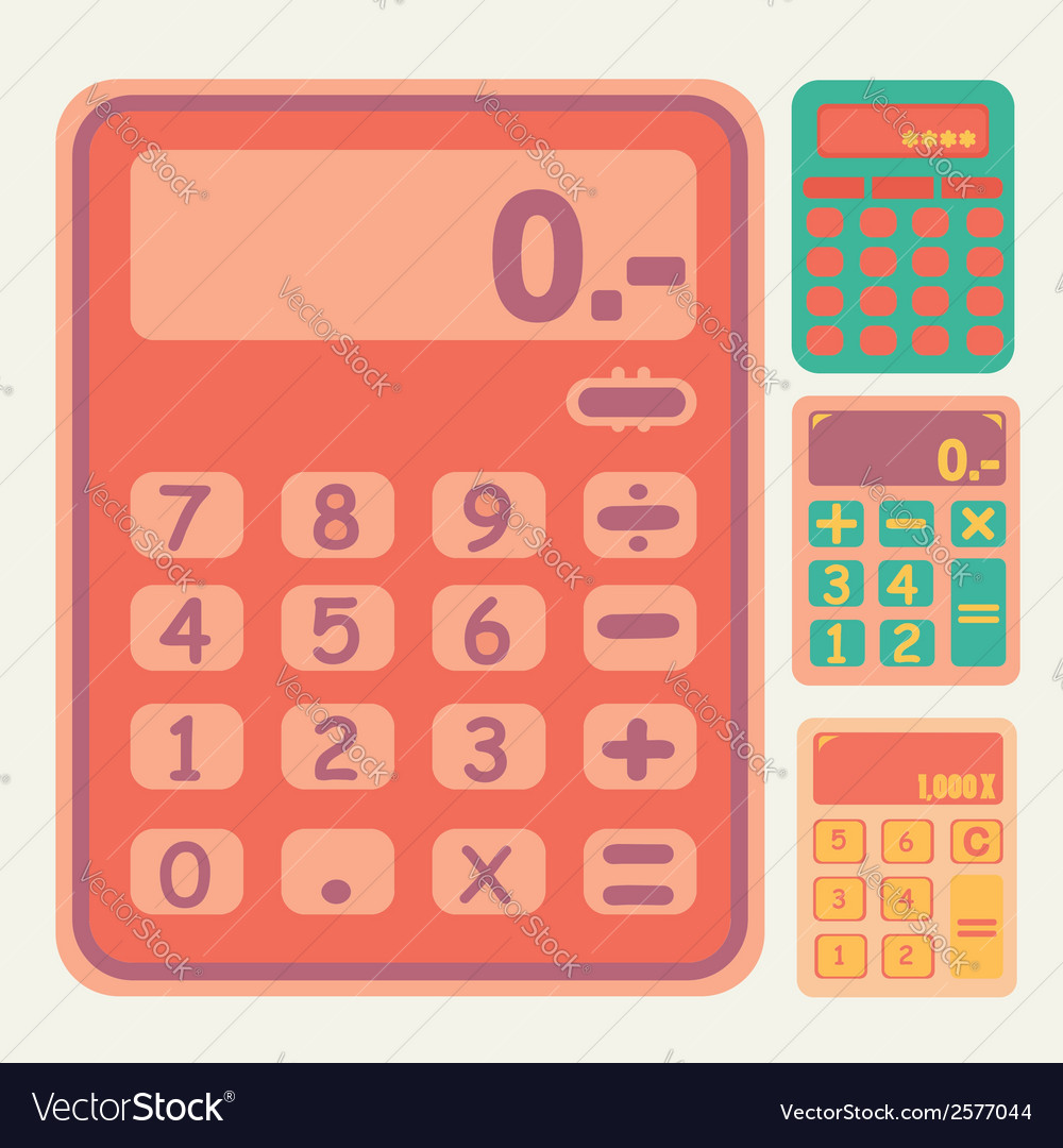 Tools calculator icons set