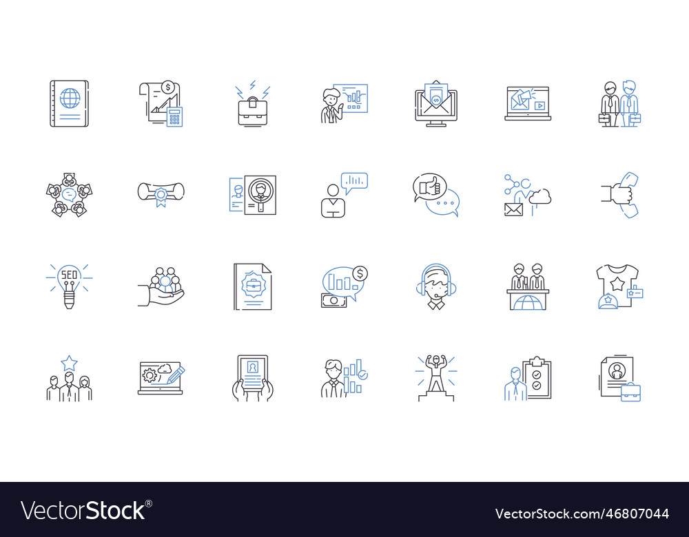 Web developer line icons collection html css vector image Web developer line icons collection html css
