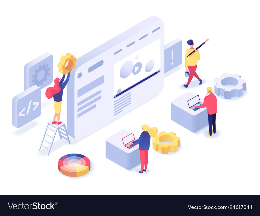 Web Development Isometric Concept