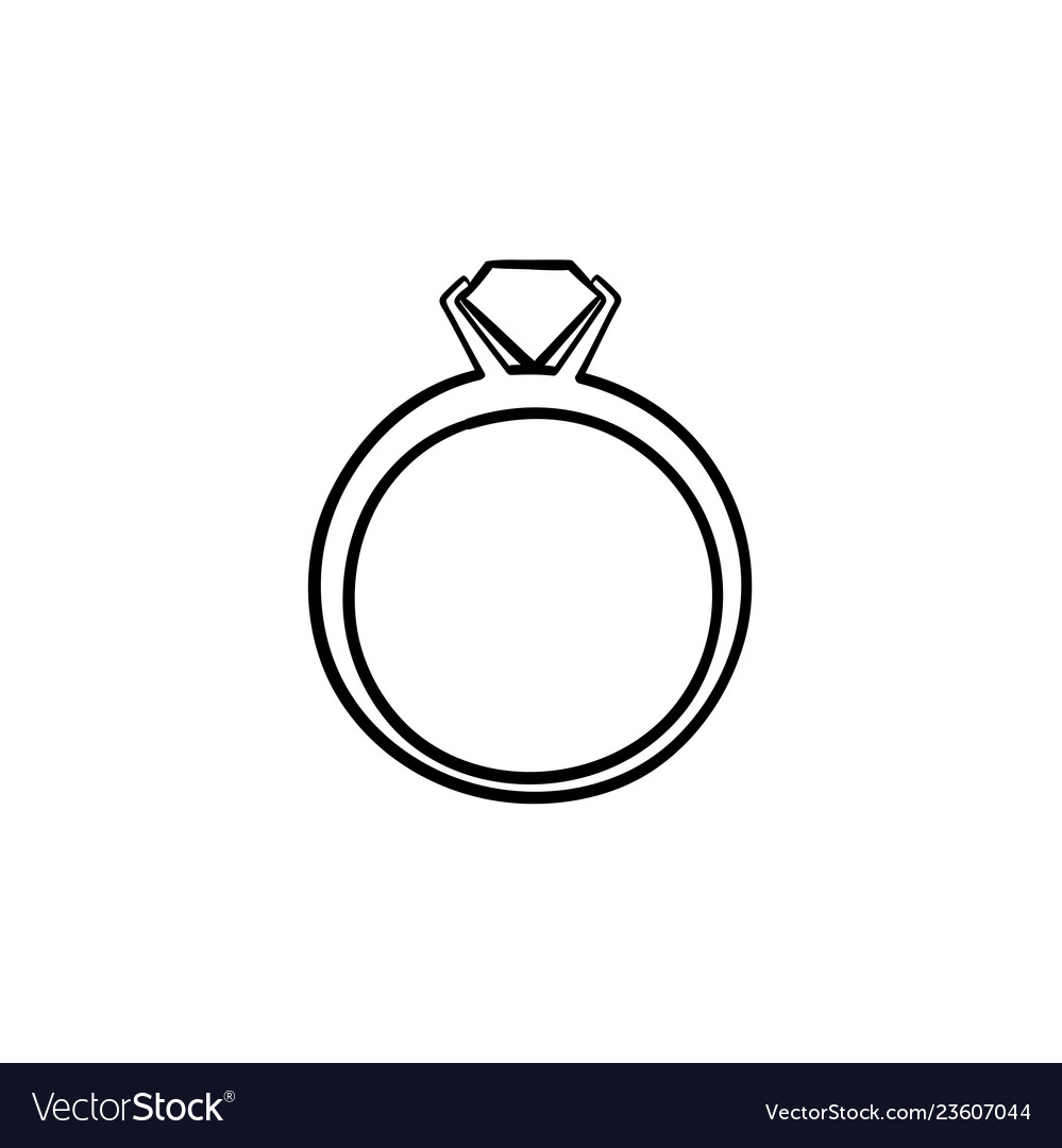 Ring with diamond icon in outline style isolated on white background.  Jewelry and accessories symbol vector illustration Stock Vector Image & Art  - Alamy