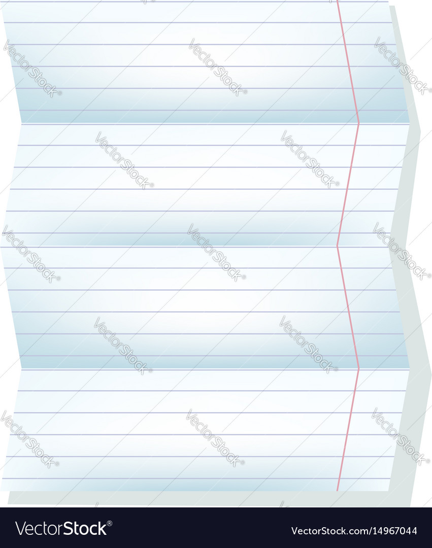 White sheet from a notebook in line