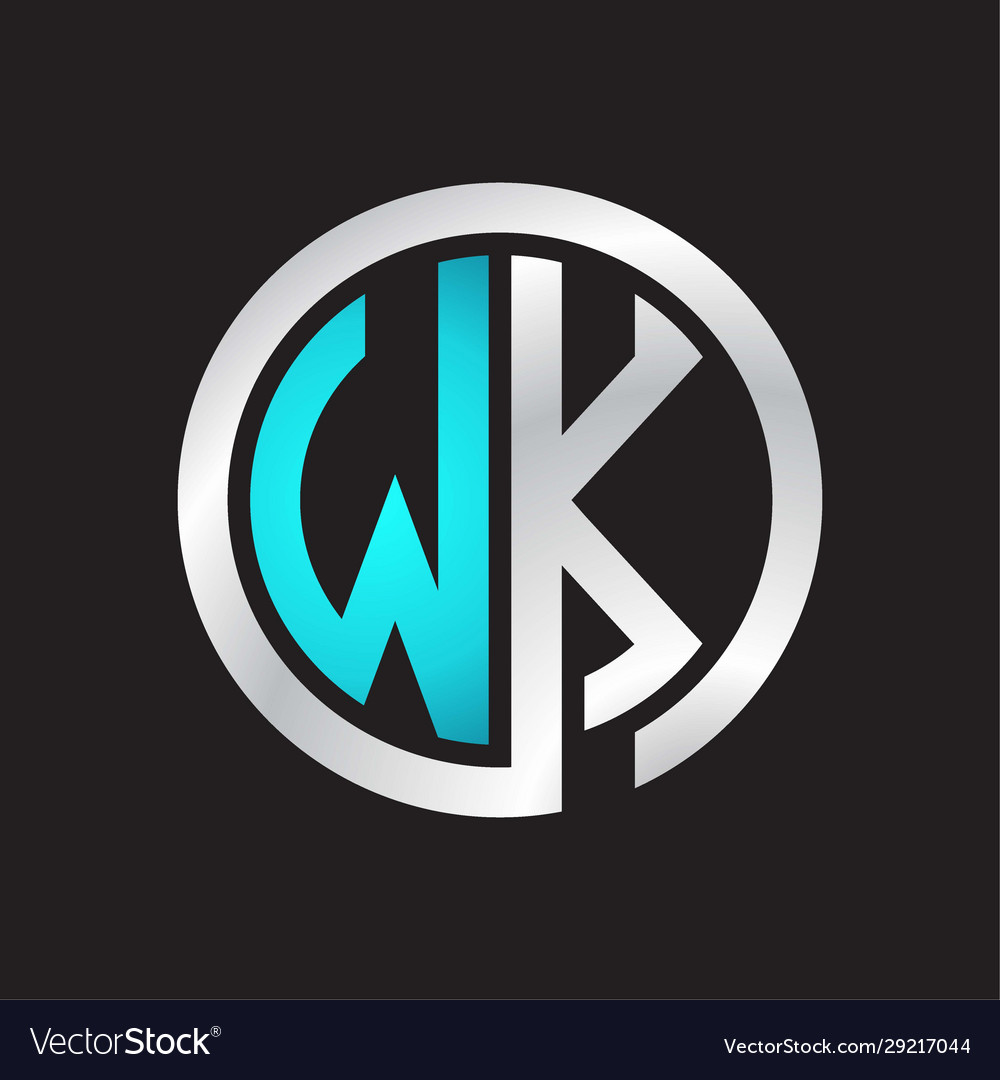 Wk initial logo linked circle monogram Vector Image Wk initial logo linked circle monogram