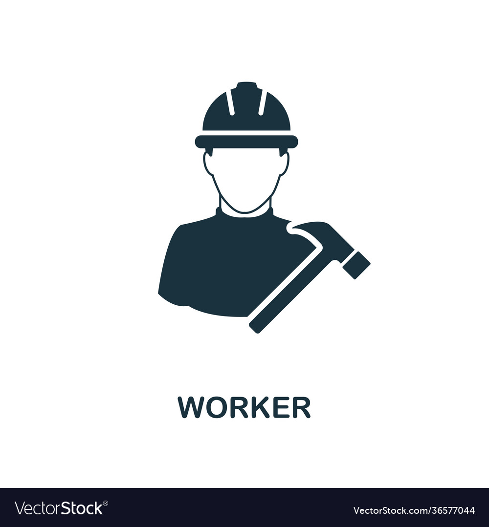Worker icon monochrome style design from