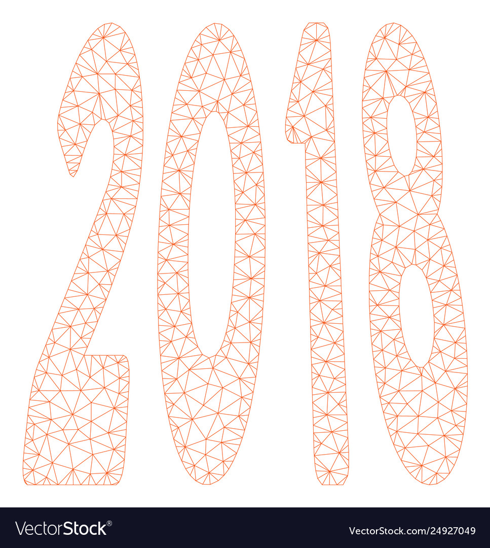 2018 text polygonal frame mesh