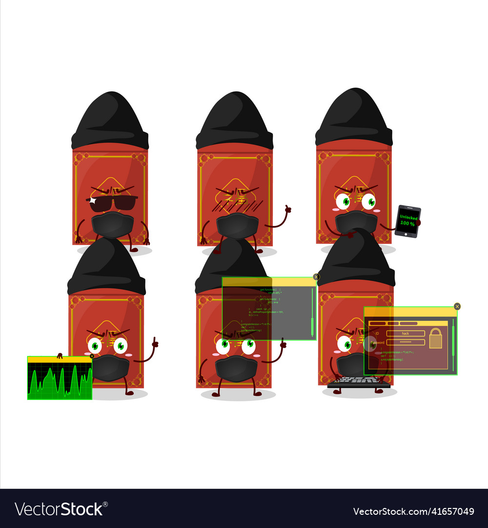 A hacker red packets chinese character mascot