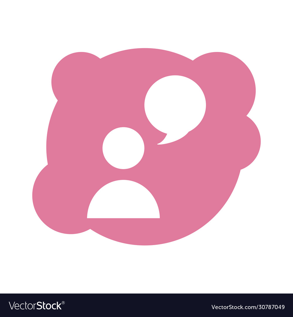 Avatar user silhouette with speech bubble block