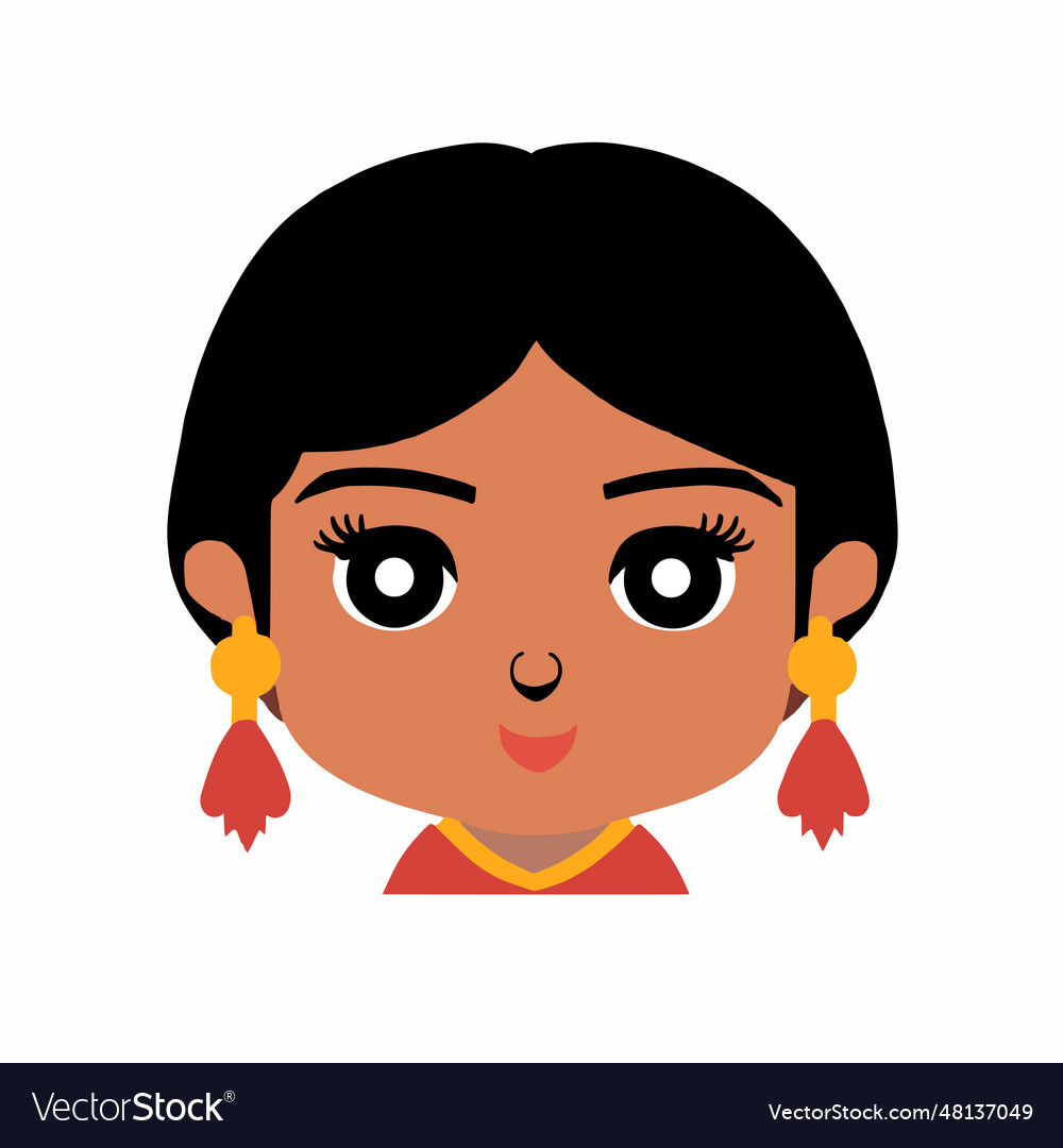 Beautiful cute little indian girl face Royalty Free Vector