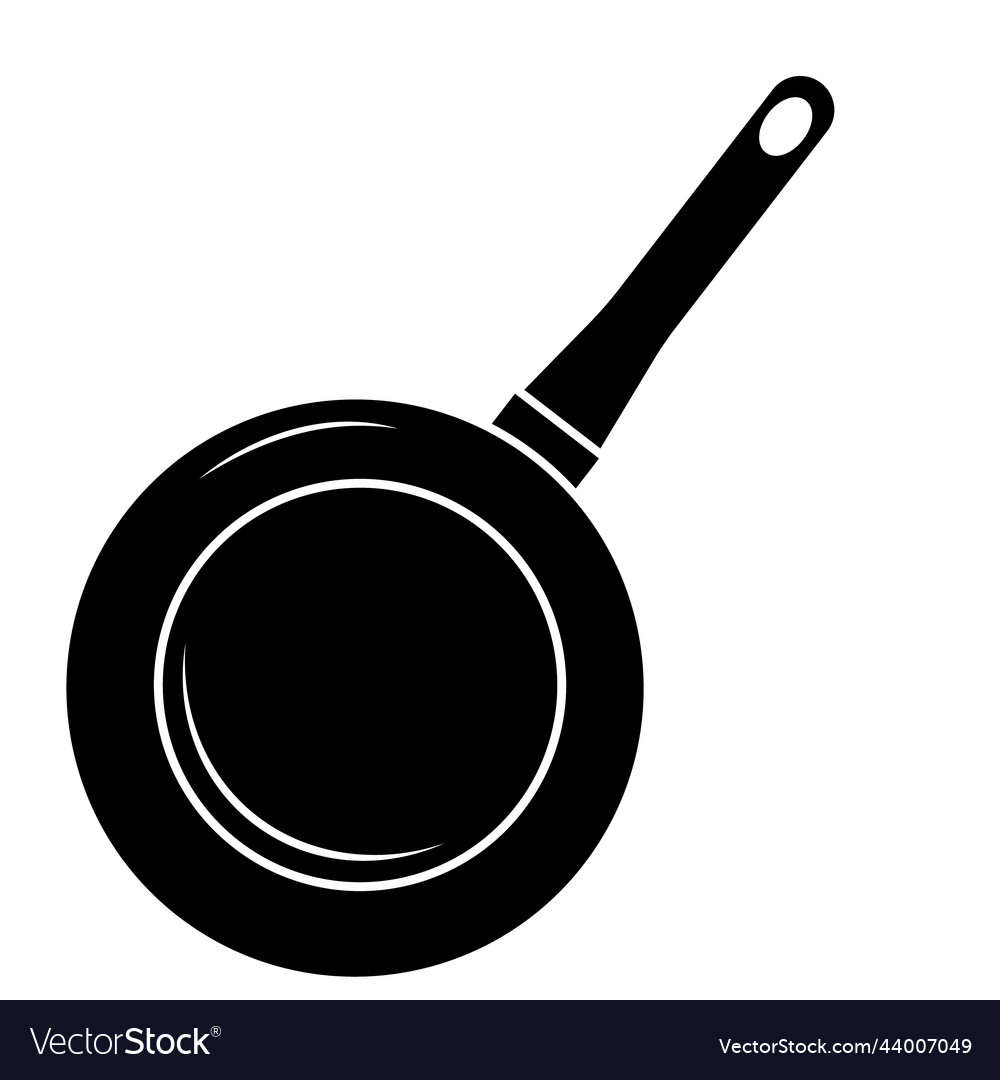 Black insulated frying pan with handle stencil Vector Image