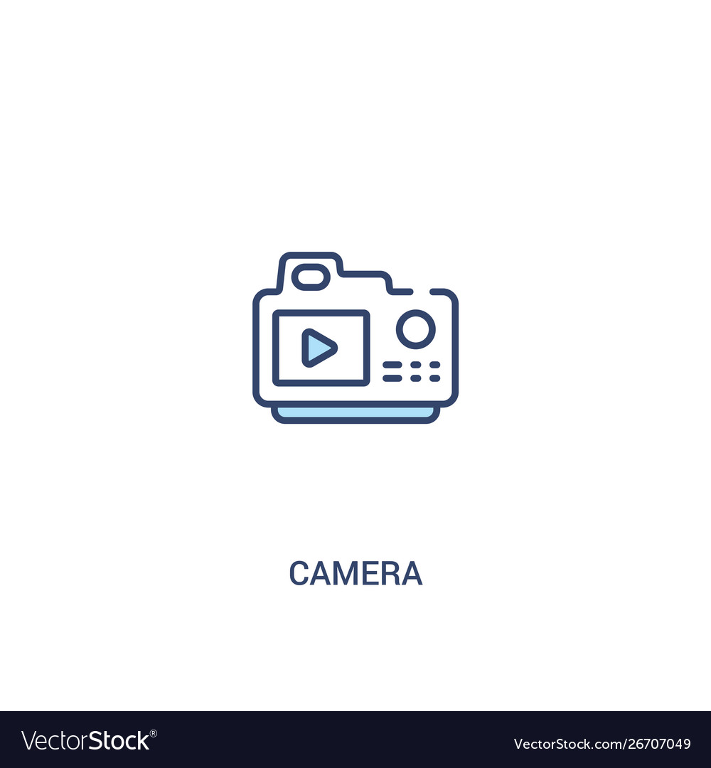 Camera concept 2 colored icon simple line element