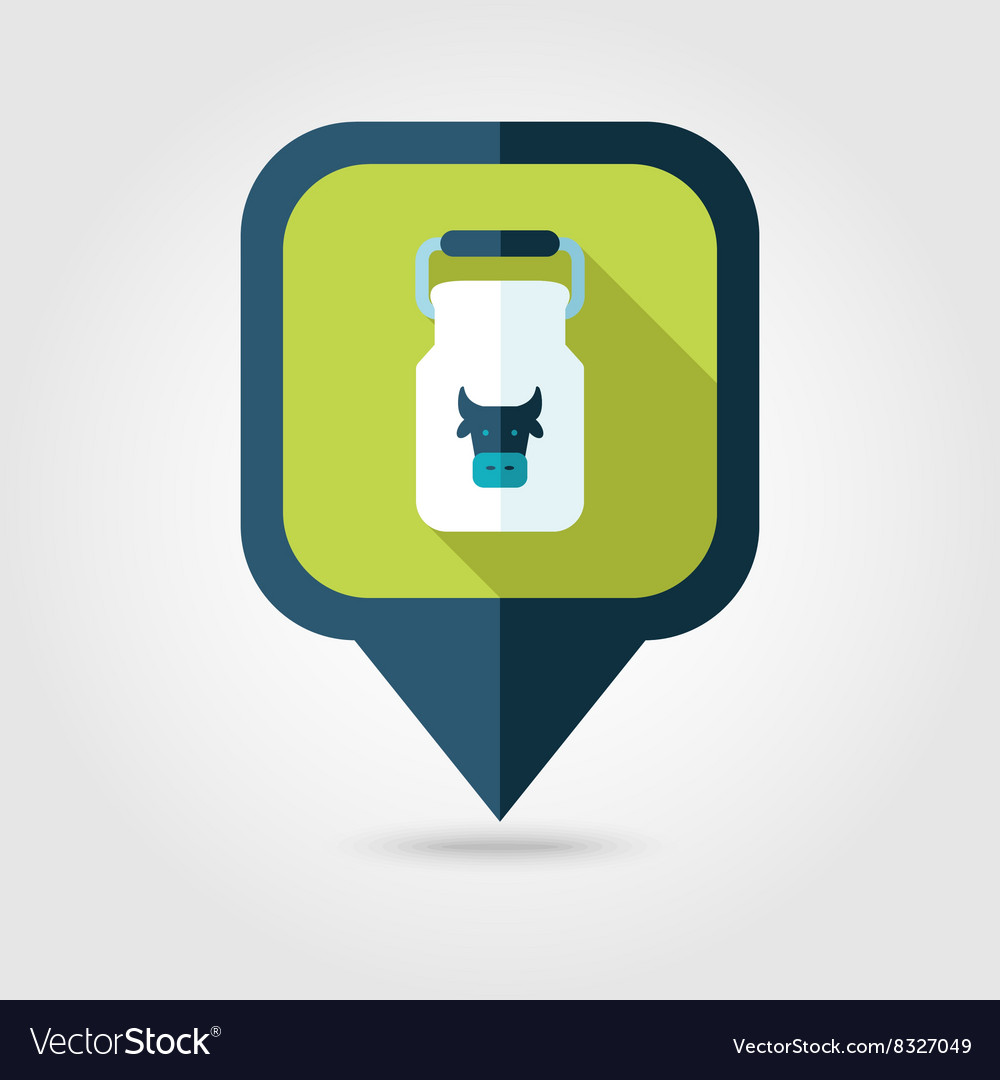 Can container milk flat pin map icon pointer