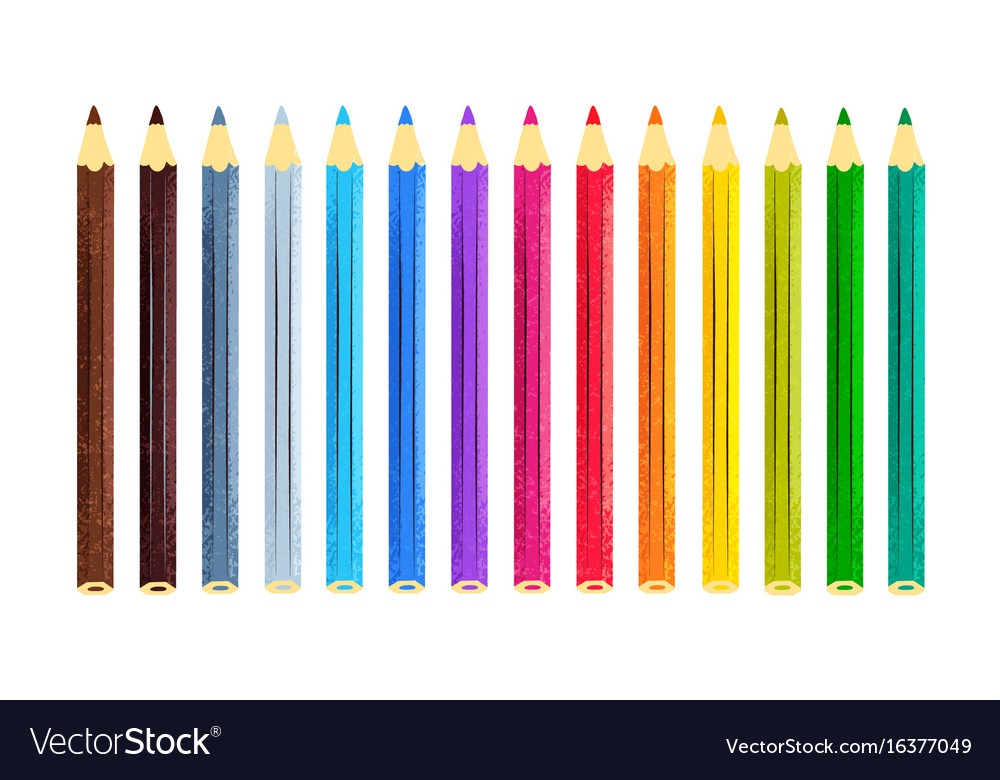 Collection color pencils Royalty Free Vector Image Collection color pencils Royalty Free Vector Image
