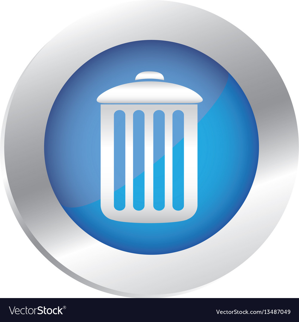 Color circular emblem with trash container icon