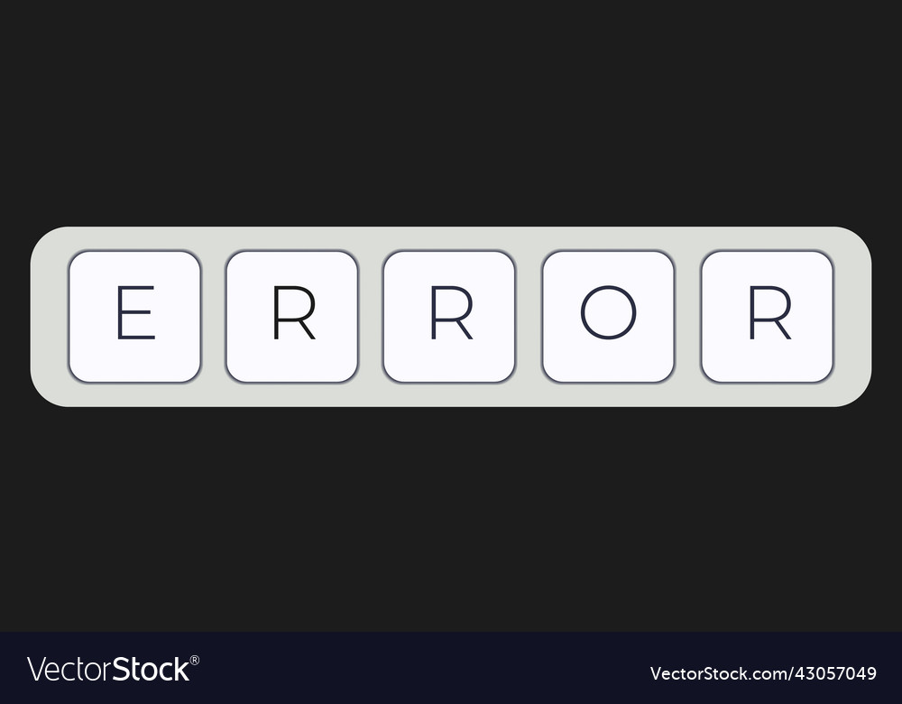 Computer keyboard key with error
