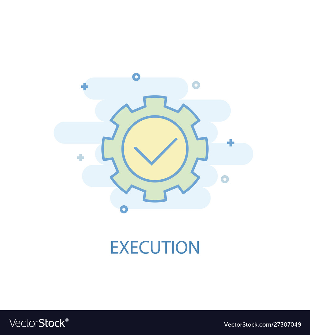 Execution line concept simple icon colored
