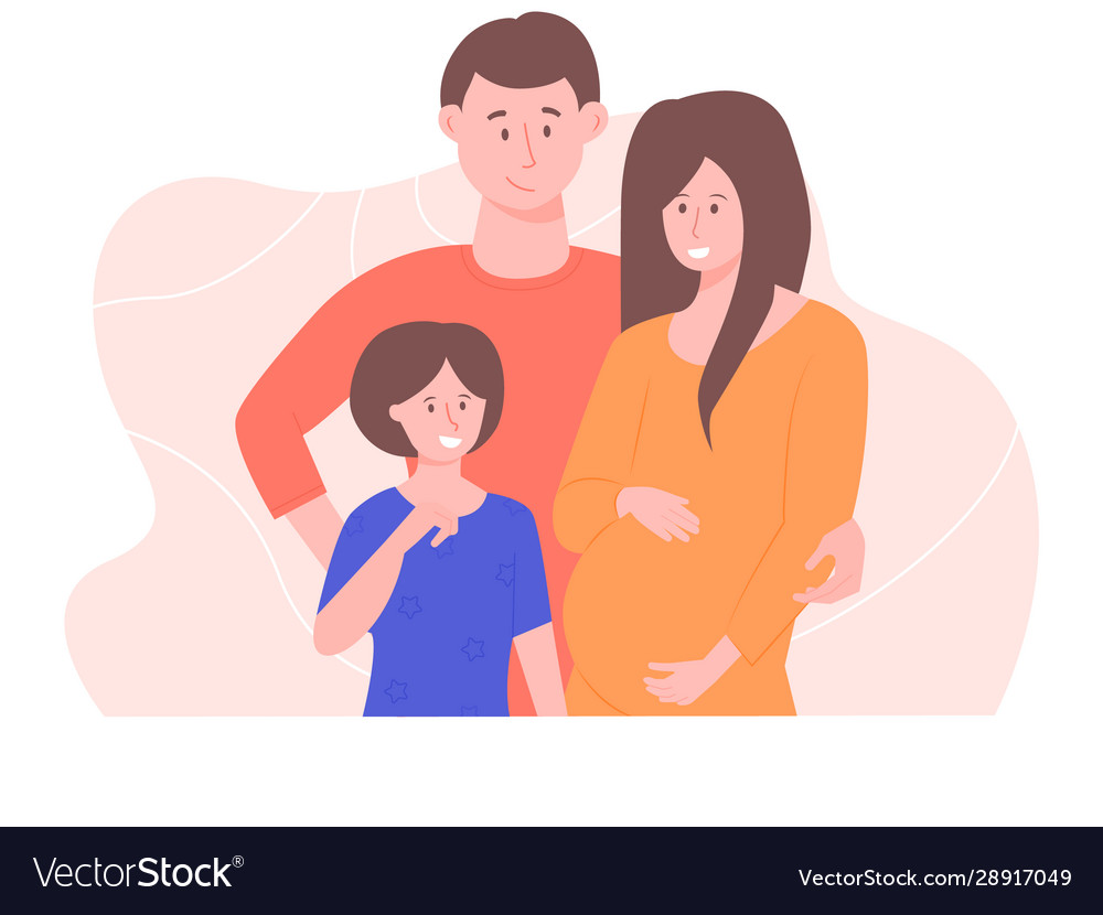 Family stands together Royalty Free Vector Image