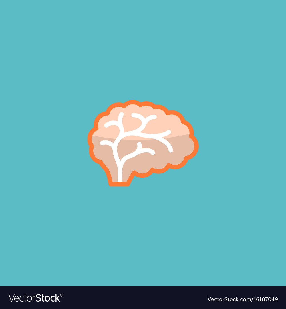 Flat icon brain element