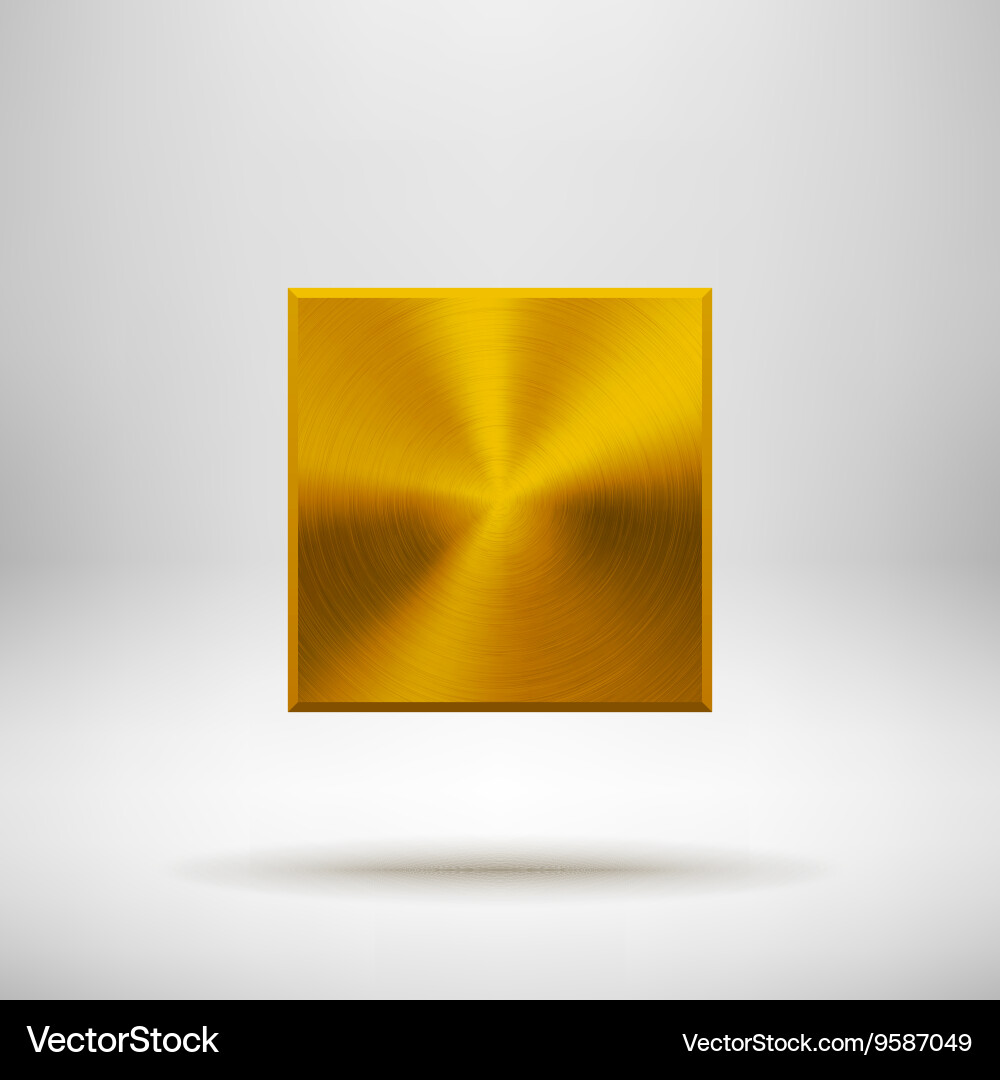 Gold Abstract Rhombic Button Template Royalty Free Vector