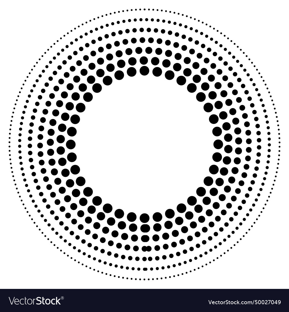Halftone dots in circle form design elements vector image Halftone dots in circle form design elements