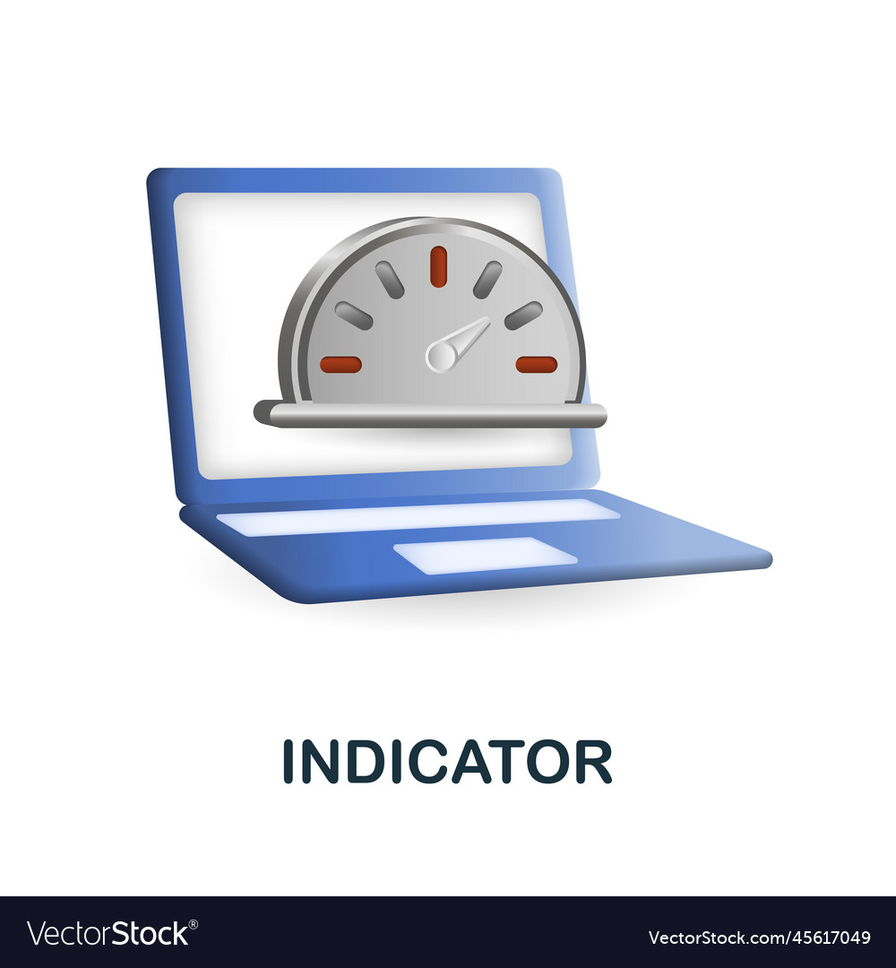Indicator icon 3d from performance collection