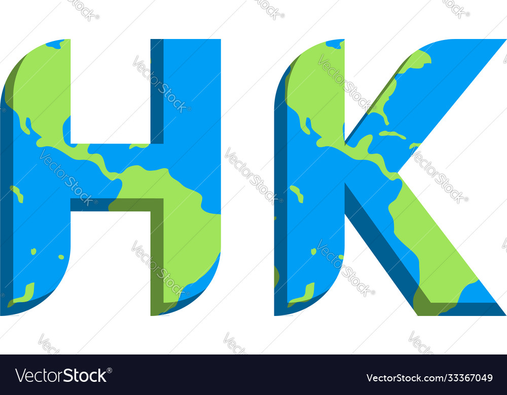 Initial hk logo design with world map style