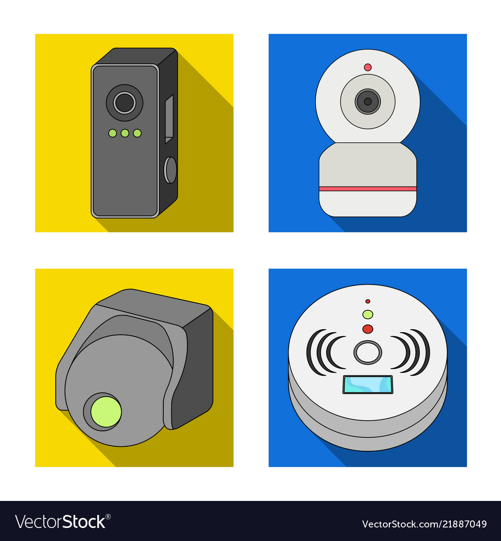 Isolated object of cctv and camera sign set vector image Isolated object of cctv and camera sign set