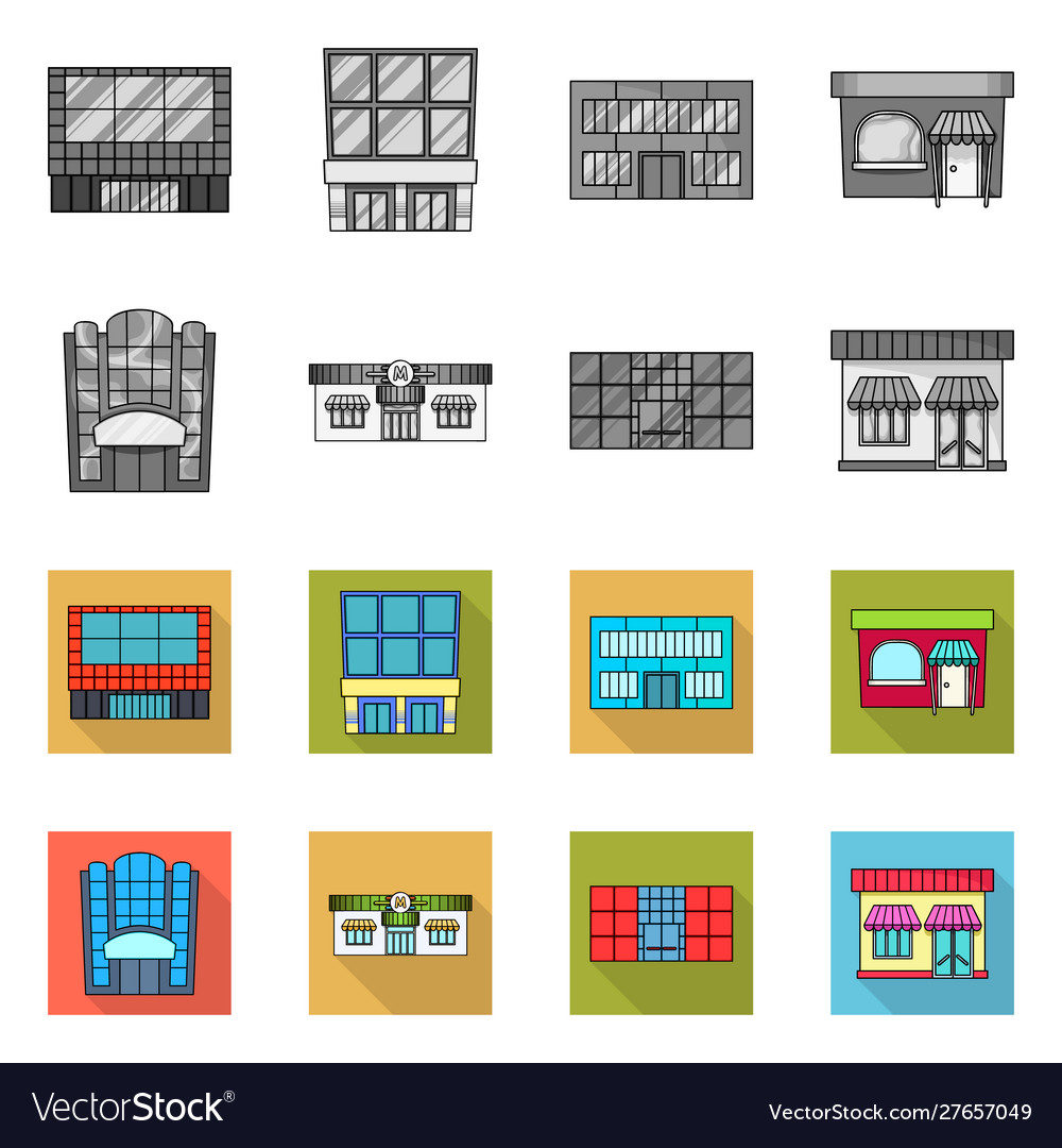 Isolated object supermarket and building icon
