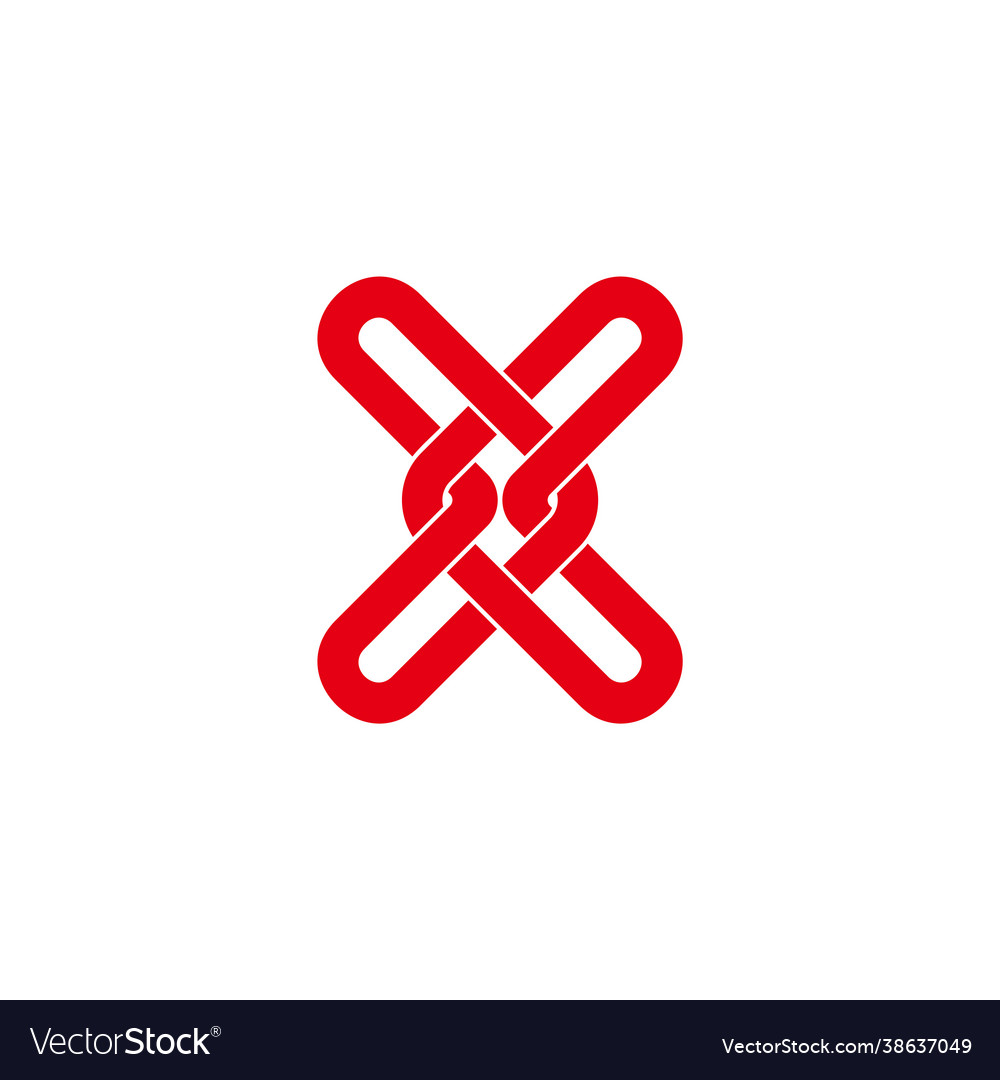 Letter x linked overlapping arrow logo