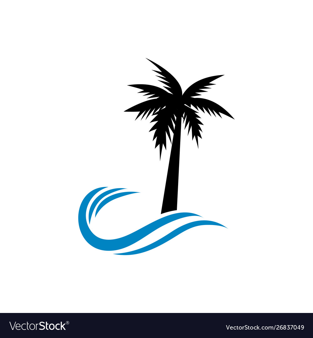 Palm tree graphic design template isolated