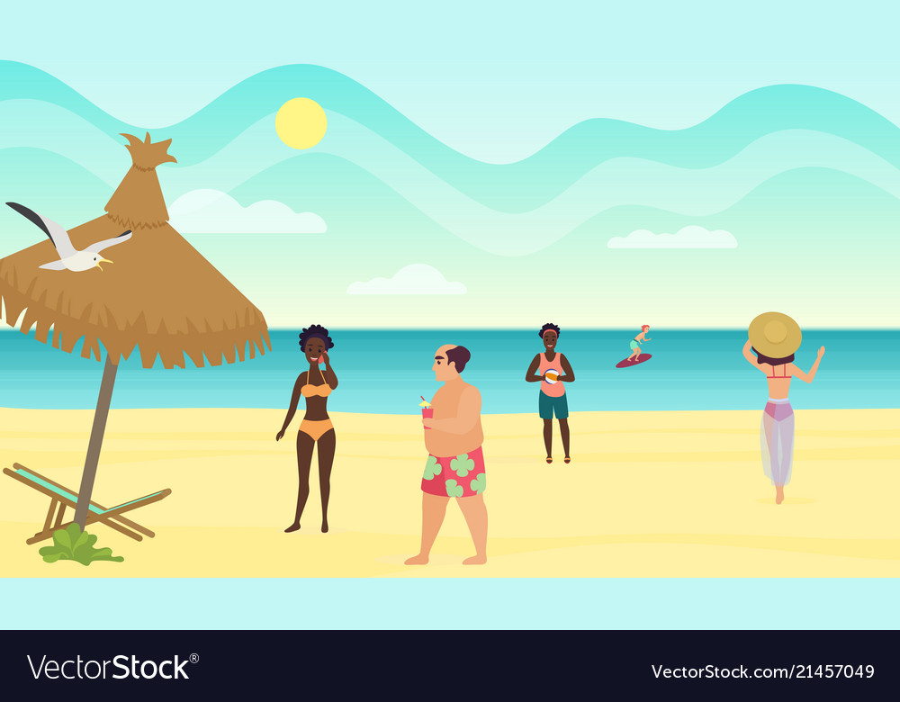 People on the beach cartoon Royalty Free Vector Image People on the beach cartoon Royalty Free Vector Image