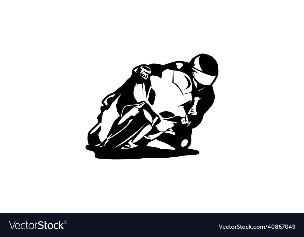 Rider motorbike racing minimalist