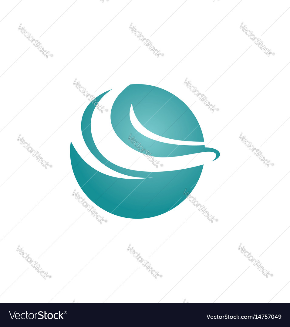 Round abstract wave logo Royalty Free Vector Image