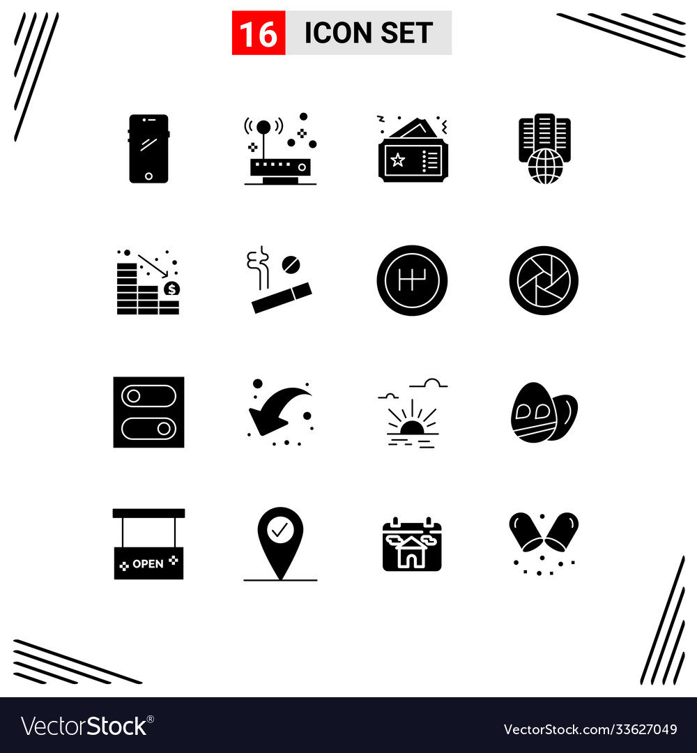 Set 16 solid glyphs on grid for server