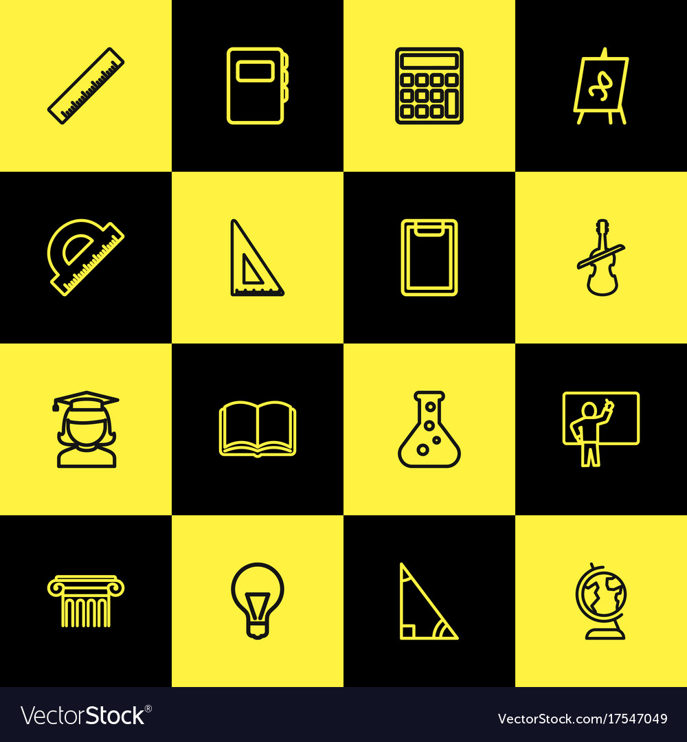 Set of 16 editable teach outline icons includes