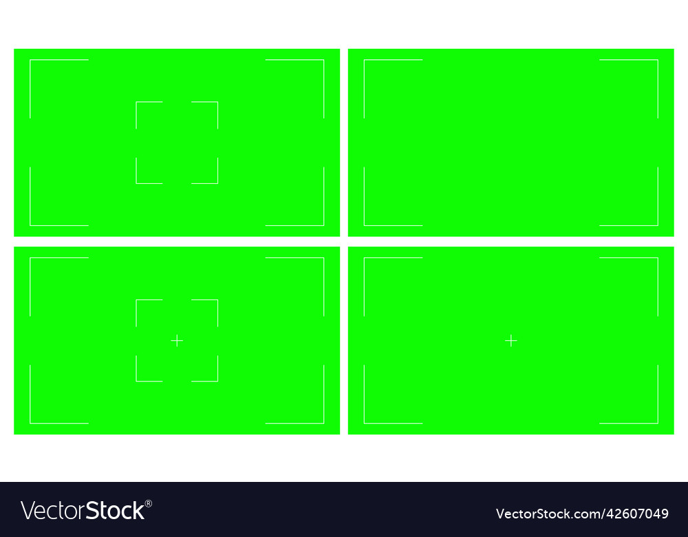 Set of green screen blank background empty vector image Set of green screen blank background empty