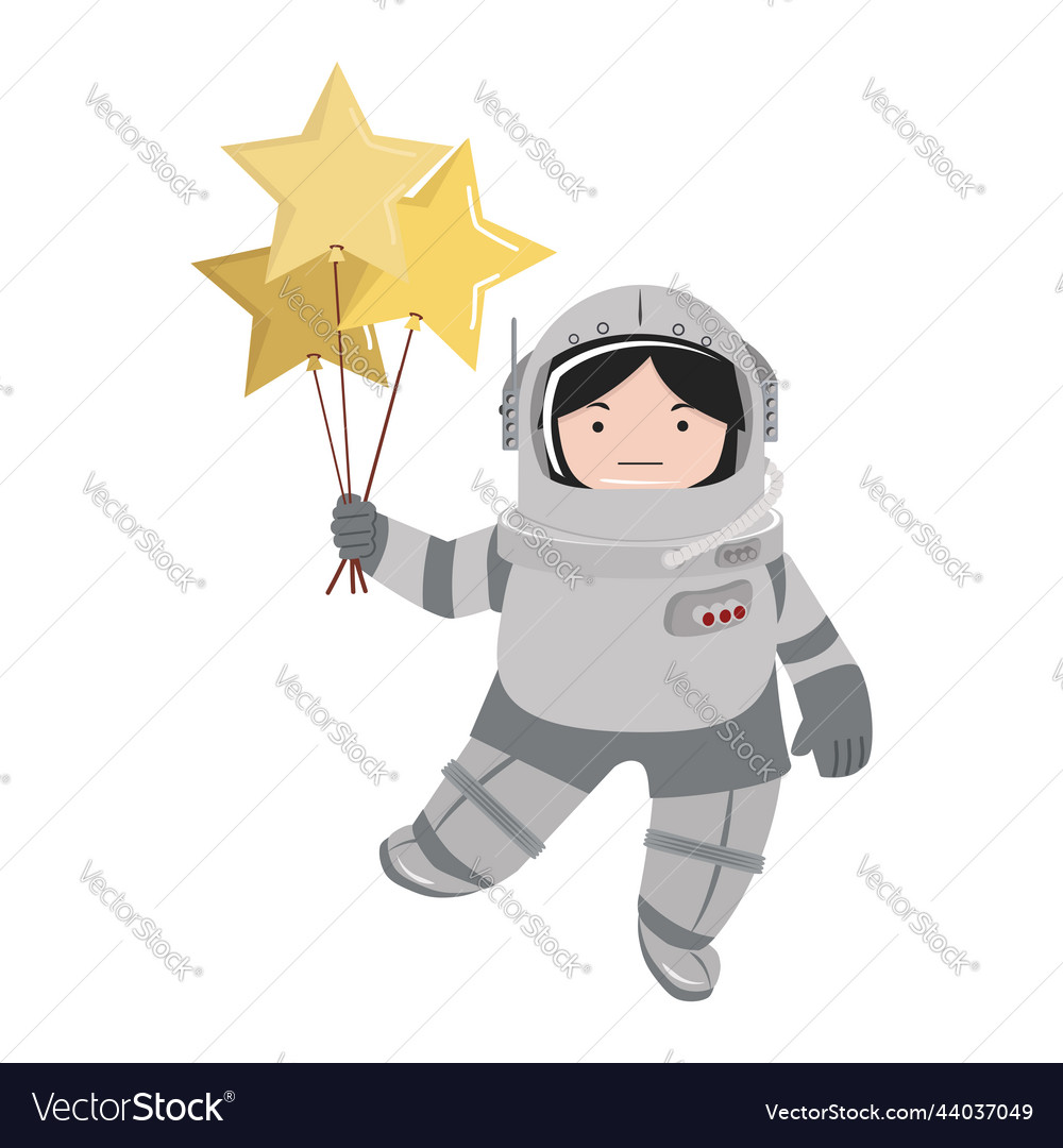 Kleine Mädchen Astronaut hält einen Ballon