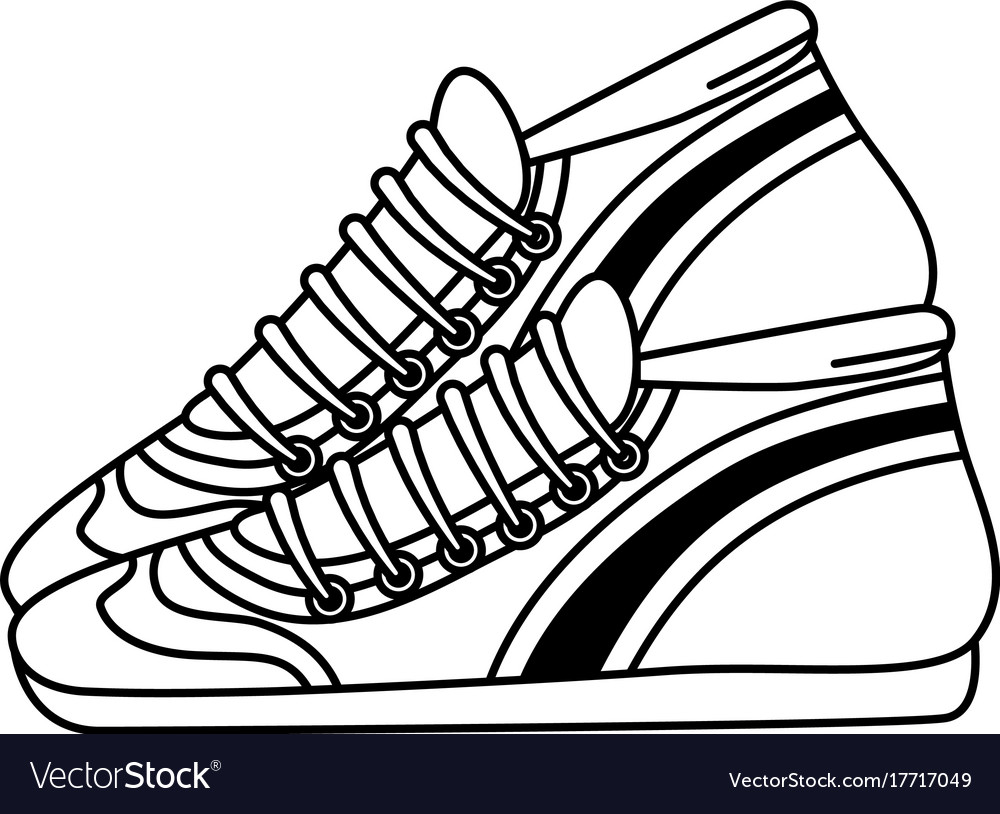 Sport tennis shoes isolated icon Royalty Free Vector Image