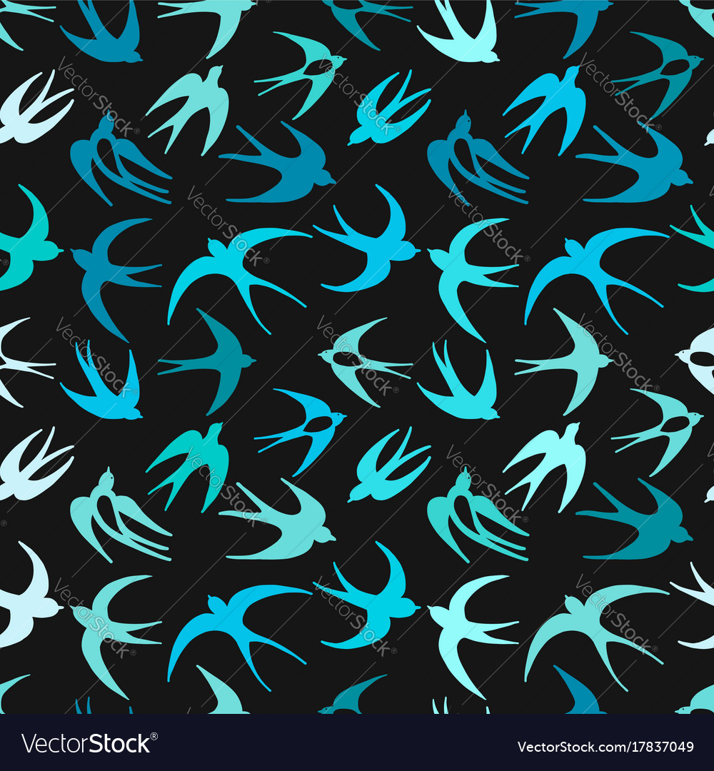 Swallows seamless pattern for your design