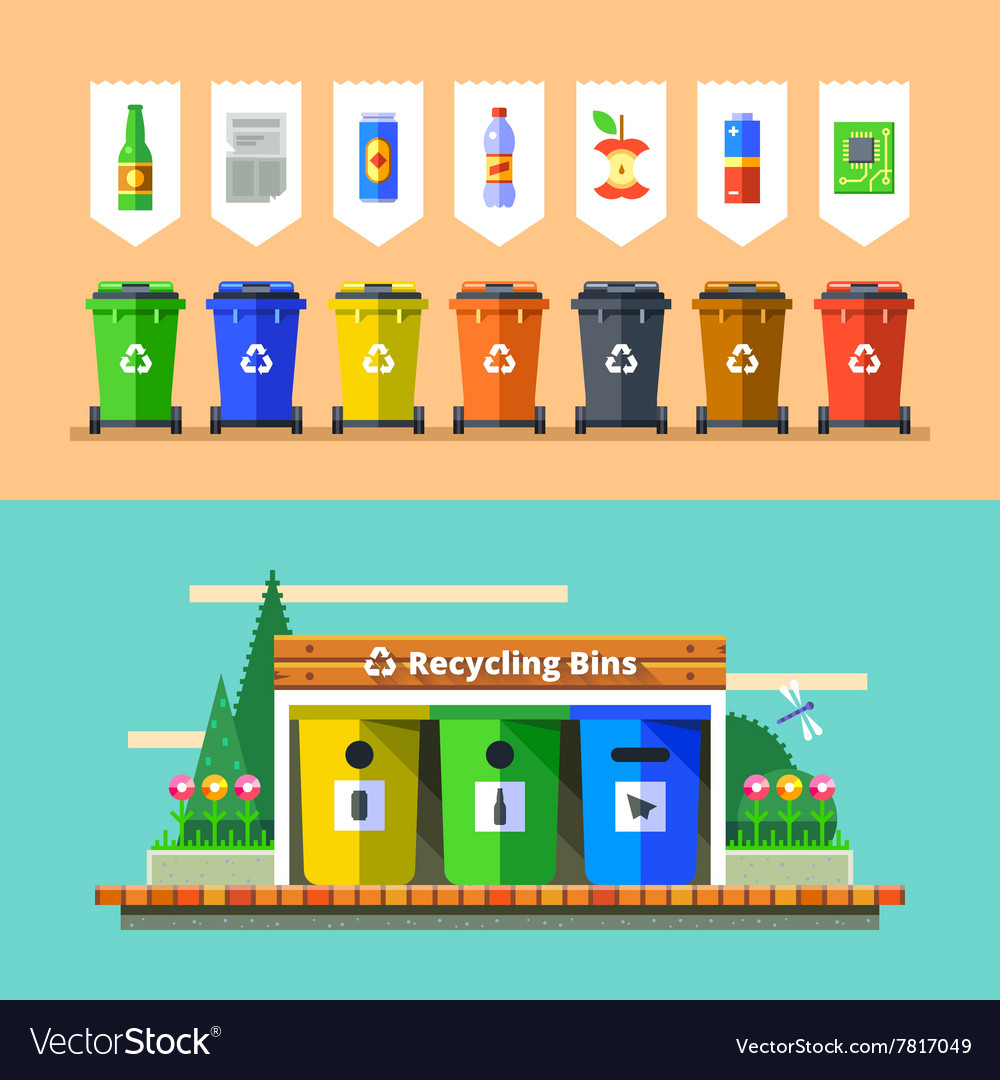 waste-management-and-recycle-concept-flat-vector-image