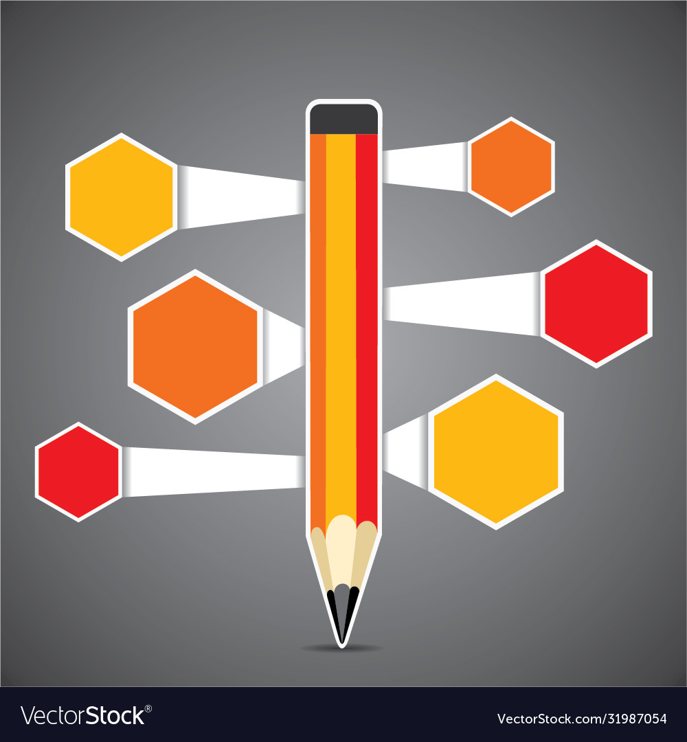 Abstract infographic with hexagon shape