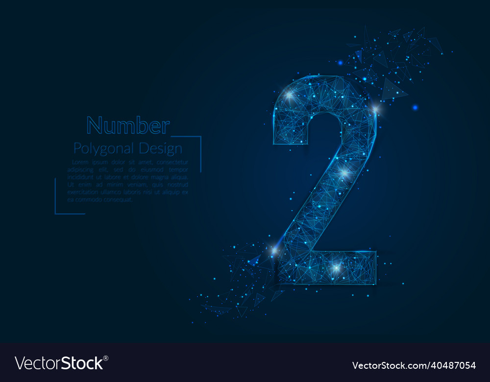 Abstract isolated blue image of a number two vector image Abstract isolated blue image of a number two
