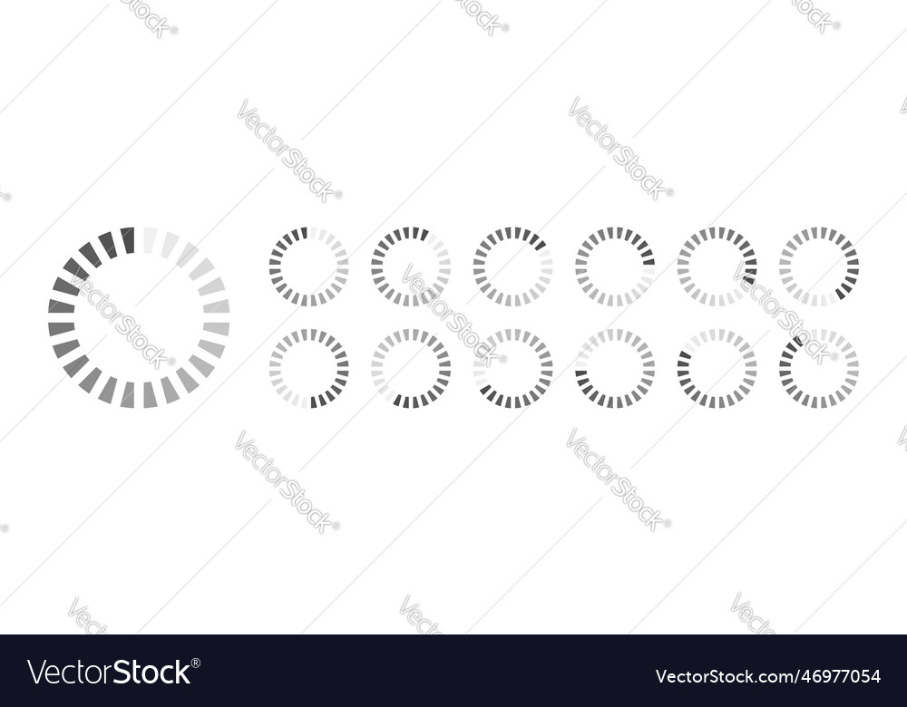 Circular loading buffering icons vector image Circular loading buffering icons
