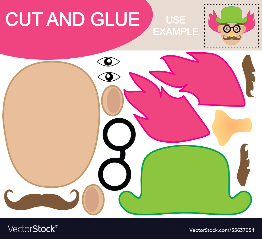 Bild Gesicht Clown mit Scheren erstellen vector image Bild Gesicht Clown mit Scheren erstellen