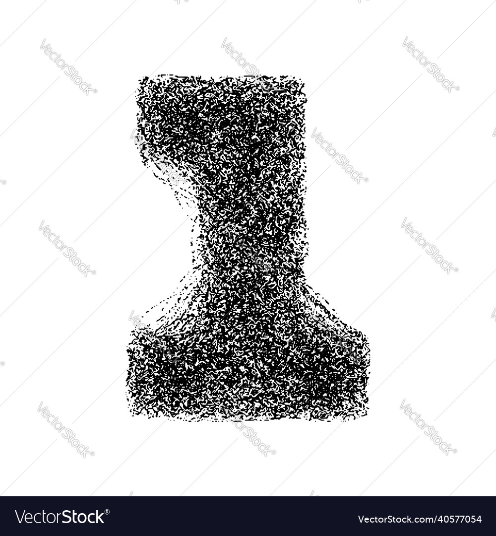 Decorative number 1 made of particles isolated