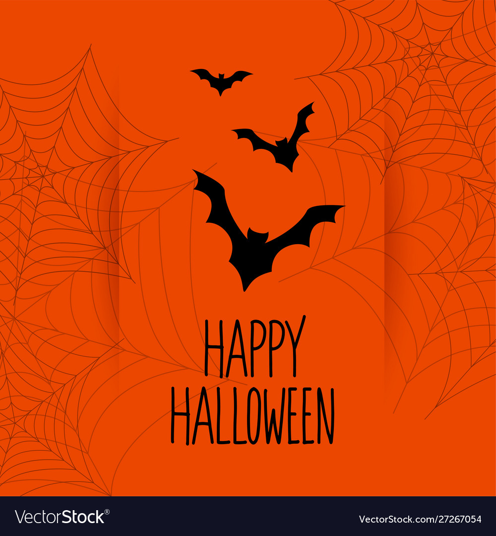 Halloween orange Hintergrund mit fliegenden Fledermaus