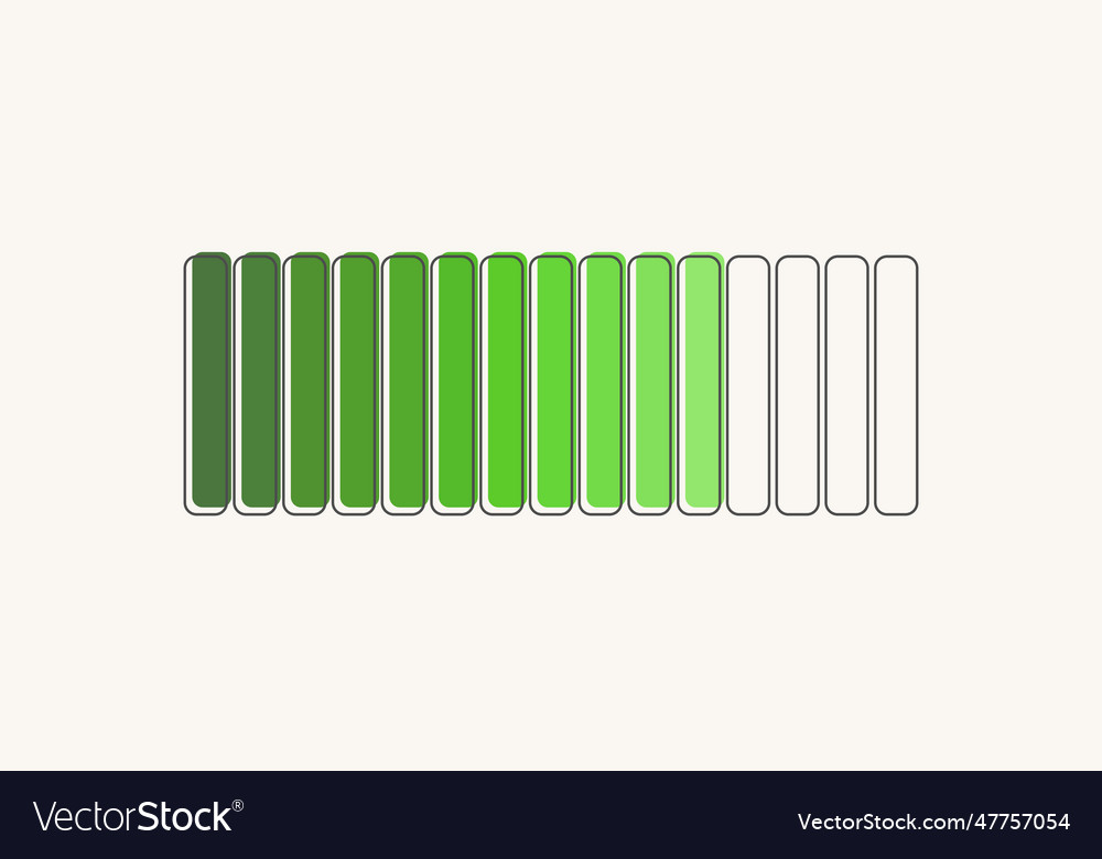 Horizontal green segmented band measuring scale vector image Horizontal green segmented band measuring scale