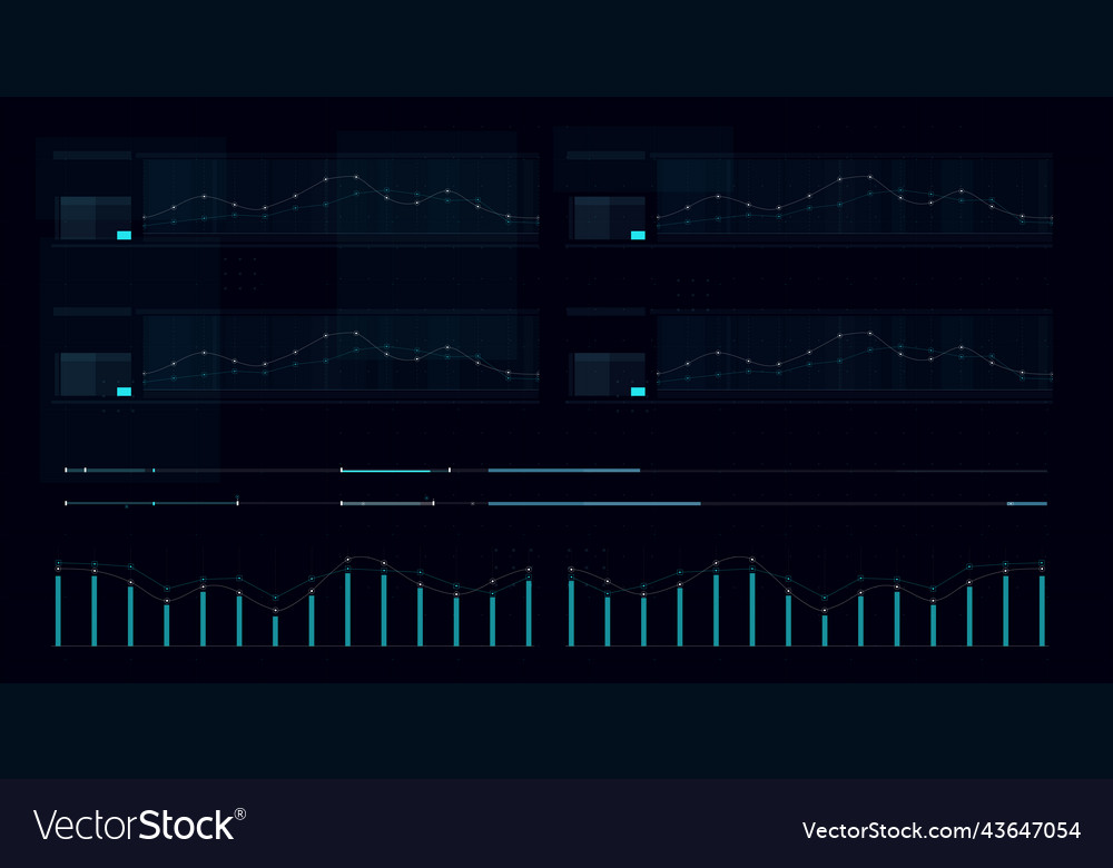 Hud fui template for widescreen without text 006 Vector Image