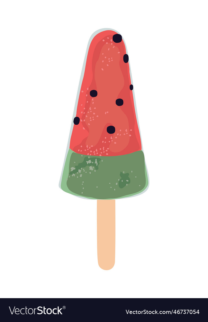 Ice cream watermelon popsicle on white