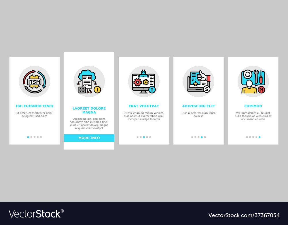 Incident management onboarding icons set
